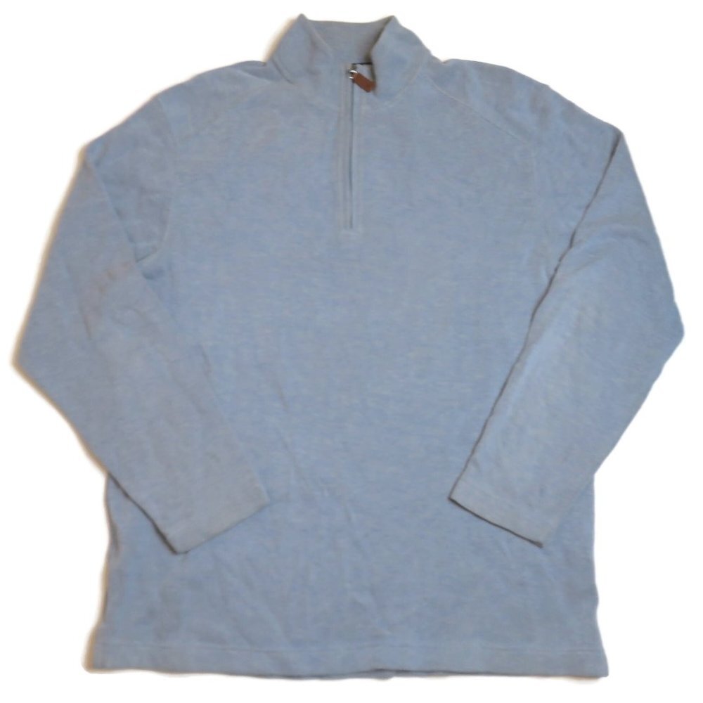 Hart Schaffner Marx 1/4‎ Zip Sweater Mens Medium Blue Pullover Soft Ribbed Golf